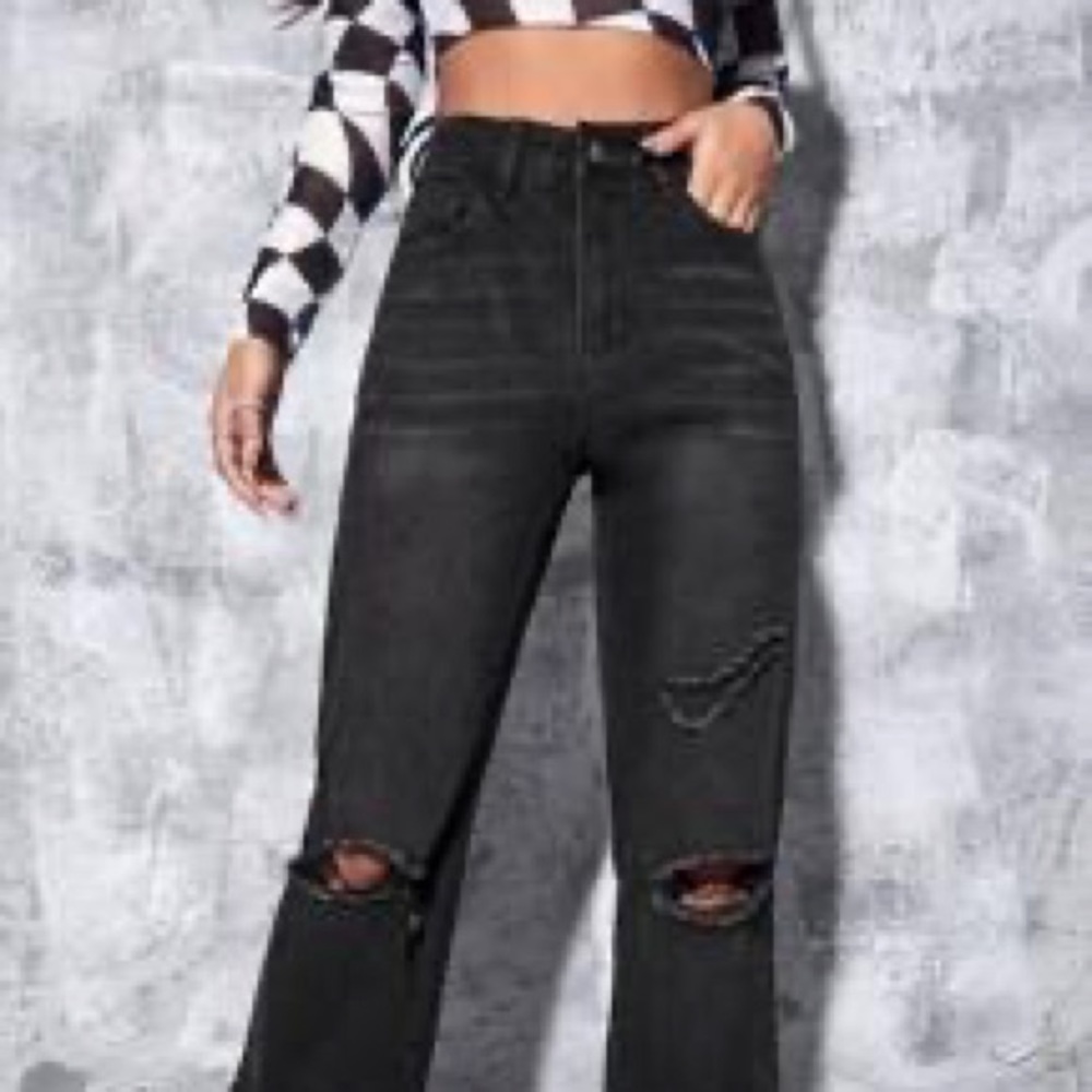 High Waist Ripped Jeans